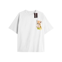 Tarzsokak Active Baskılı Oversize Kalıp Unisex T-shirt Beyaz