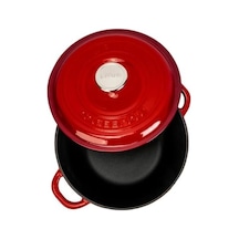 Döküm Yuvarlak Tencere Döküm Demir Kapak New Heritage Serisi Çap 26cm. Kırmızı 12v