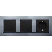 Ovivo Quantum Gümüş 3'lü Set Komütatör, Komütatör Ve Topraklı Priz Set