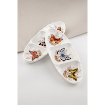 Butterfly 2 Adet Bölmeli Porselen Tabak