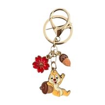 Sevimli Sincap Metal Charm Anahtarlık Çok Renkli Çok Renkli