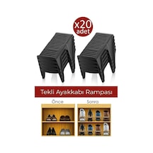 20 Adet Tekli Ayakkabı Düzenleyici Ayakkabı Rampası Siyah