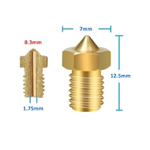0.3mm X 1.75mm M6 Prinç Nozzle 3d Yazıcı Printer 1.75mm Filament Uyum Mk8 Cr-10 Cr-10s Ender