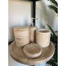 Traverten 5'li Banyo Seti Bej