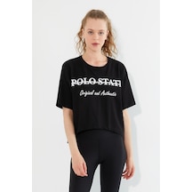 Kadın Baskılı Oversize T-shirt Siyah