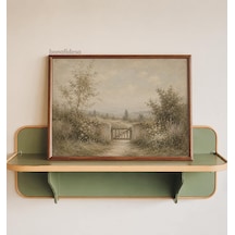 Fransız Kır Evi Kapısı Manzara Baskılı Duvar Sanatı Vintage Kır Evi Bahçe Yolu Çiftlik Evi Dekorasyonu