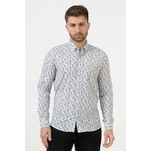 White Stone Cuenca G2320 Regular Fit Pamuklu Gömlek Desenli 2xl Çok Renkli