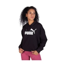 Puma Ess Cropped Logo Hoodie - Siyah Pembe Sweatshirt - 586870 01 Siyah
