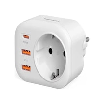 Ac-115 2500w 3.4a 2usb 1type-c 1soket Akım Korumalı Şarj Adaptörü Priz Çoğaltıcı 1