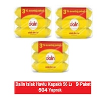 Dalin Islak Havlu Kapaklı 56 Lı X 9 Paket 504 Yaprak