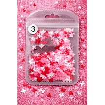 Mini Flower Confetti Nail Art Dekor Pink & Red Mix No:03
