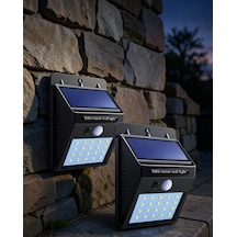 Güneş Enerjili 20 Led Duvar Lambası Uczsensörlülamba3 Çok Renkli