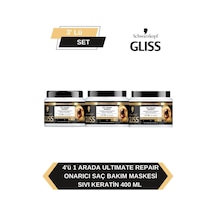Gliss 4'ü 1 Arada Onarıcı & Yeniden Yapılandırıcı Saç Bakım Maskesi Ultimate Repair 3 x 400 ML