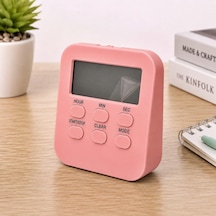 Dol288 Pembe Öğrenci Masaüstü Dijital Timer Alarmlı Geri Sayım, Kronometre Ve Saat Modu Büyük Lcd Ekran Ma