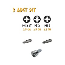 Kupa Tyson Bits Uç Seti 3 Parça - Ph2 - Pz2 - Ph2 Stoplu - 2.5 Cm.
