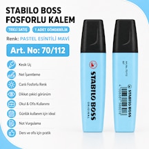 Boss Fosforlu Kalem 1 Adet Metin İşaretleme Kalemi Gök Mavisi