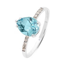 Siramücevherat Blue Topaz Yüzük - Beyaz Altın