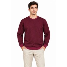 Modi Erkek Bisiklet Yaka İçi Şardonlu 2 İplik Düz Uzun Kollu Regular Fit Sweatshirt -bordo Bordo M