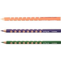 Lyra Groove Jumbo Kuru Boya Kalemi - Mor + Yeşil + Krem Çok Renkli