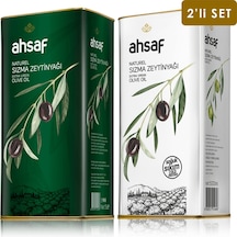 Ahsaf Natürel Sızma Zeytinyağı 5 L Teneke + Soğuk Sıkım Natürel Sızma Zeytinyağı 5 L Teneke