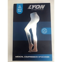 Lyon Diz Üstü Orta Basınçlı Varis Çorabı Ten Rengi CCL2 4XL Açık Diz Üstü