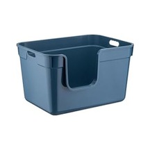 Tanos Yarı Açık Kedi Tuvaleti 54x40x32 - Mavi Açık Bej