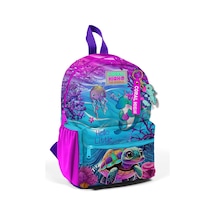 Minik Yuva Sırt Çantası Pembe Mor Kaplumbağa Desenli İki Bölmeli 23556