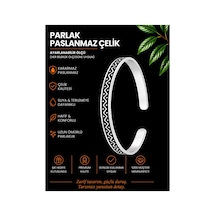 Çelik Bileklik Parlak Ve Paslanmaz Çelik Ayarlanabilir Desenli Bileklik Essb-5 Gümüş1
