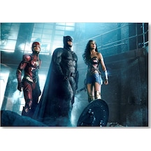Cakasepetim Justice League Flash, Batman, Wonder Woman Ahşap Mdf Tablo