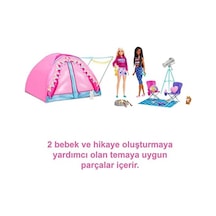 Malibu Ve Brooklyn Kampta Oyun Seti 2 Bebek, Çadır Ve Aksesuarlarıyla It Takes Two Kamp Oyunu Seti Hgc18 000 Açık Krem