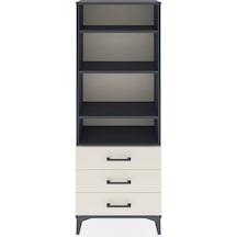 Arges Dolap 4 Raflı 3 Çekmeceli 60x30x163 Antrasit-aytaşı Antrasit