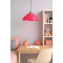 Fuşya Akrilik Avize Soft Pembe Modern Aydınlatma 35x35x12 Cm Çok Renkli