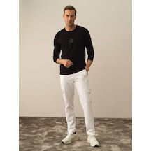 Xint Siyah Modal Dokulu Slim Fit Uzun Kollu Tişört 502046