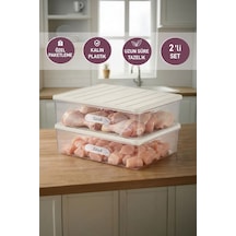 Selka Home 2 Adet 4 Lt. Nora Organizer  Buzdolabı Buzluk Düzenleyici Saklama Kabı
