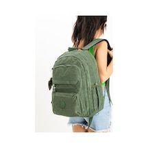 Çanta Trend İthal Maymuncuk Ultra Hafif Çok Cepli Krinkıl Sırt Çantası Unisex Yeşil