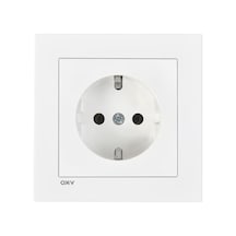 Beyaz Topraklı Priz - Enerji Tasarruflu C1 Mekanizma