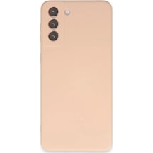 Newface Samsung Uyumlu,  Galaxy S21 Kılıf Nano İçi Kadife Silikon - Pudra
