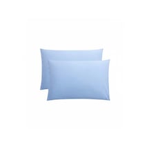 Orta Boy 40x60cm %100 Pamuklu Saten Kumaş Yastık Kılıfı 2adet Gizli Fermuarlı Açık Mavi