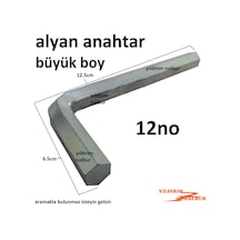 Alyan Anahtar 12 No Tek Büyük Boy Allen Anahtar