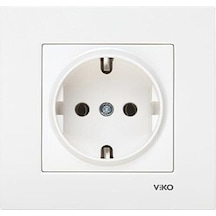 Karre Topraklı Priz Beyaz Çerçeve Dahil Ürün Vk001253