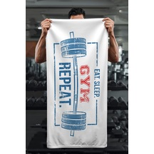 Dijital Baskı Eat Sleep Gym Repeat Spor Havlusu Hvl0241 Renkli