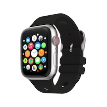 Apple Watch Ultra 49mm Uyumlu Delikli Tasarım Silikon Kordon Krd-147 - Siyah - T39860