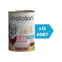 Anatolian Premium Adult Salmon Pate Somonlu Yetişkin Ezme Köpek Konservesi 12 x 400 G