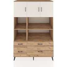 Kronos Dolap 8 Raflı 4 Çekmeceli 3 Kapaklı 132x59x195 Çam-aytaşı/çam Aytası/atlas Çam