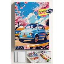 Sayılarla Boyama Seti Numaralı Tuval Fırça Boya Dahil Kasnaklı Set 50x70 Cm - 500l