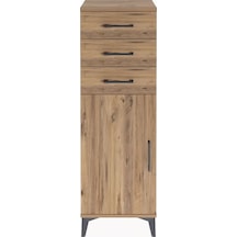 Arges Dolap 3 Çekmeceli Tek Kapaklı 44x30x134 Çam-çam Çam