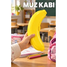 Muz Saklama Kabı - Beslenme Çantası İçin Muz Kabı - Plastik Muz Kutusu - Muz Düzenleyici Sarı