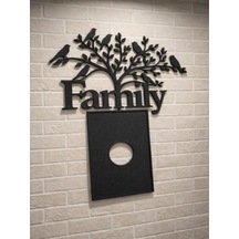 Ağaç Figürü Şeklinde Family Dekoratif Fotoğraf Çerçevesi Çift Taraflı Bant İle