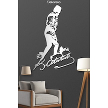 İmzalı Atatürk Silüeti Kocatepe Metal Duvar Tablosu - Metal Duvar Sanatı - Gümüş - 32 X 50 Cm