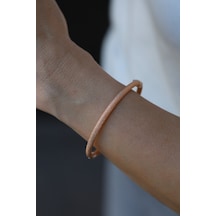 14 Ayar Altın Arpaş Rose Mat Simli Kelepçe Klpr15296 Pembe Altın